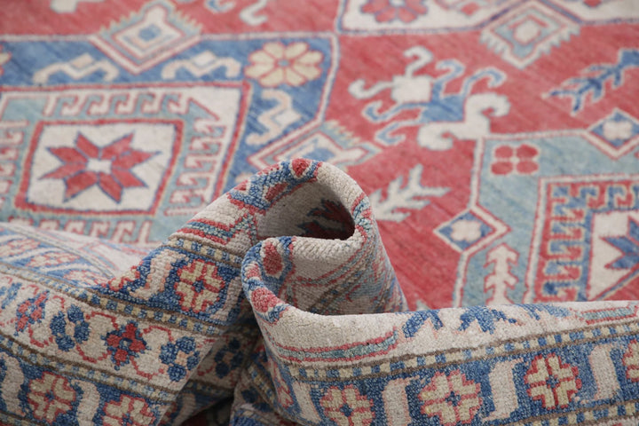 Afghan Kazak Rug 8' 6" x 10' 5" Hand-Knotted | No. AT48790