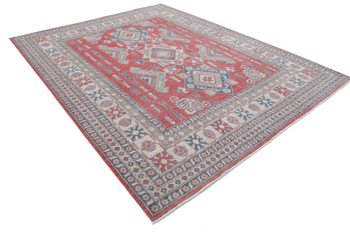 Afghan Kazak Rug 8' 6" x 10' 5" Hand-Knotted | No. AT48790