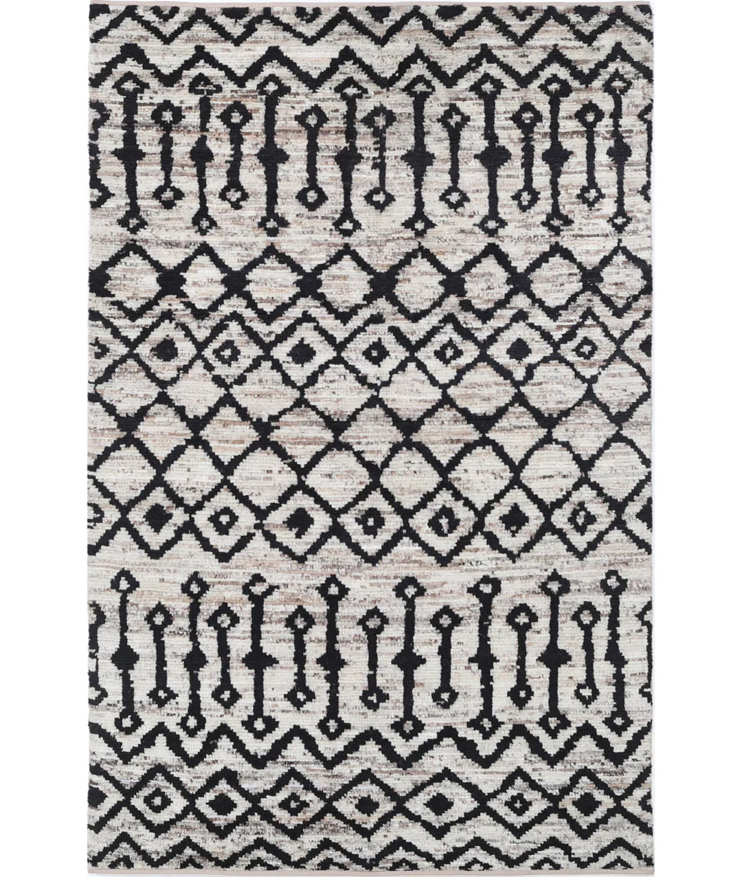 Brown Afghan Oriental Rug 3' 8" x 5' 10" Hand-Knotted | No. AT48907