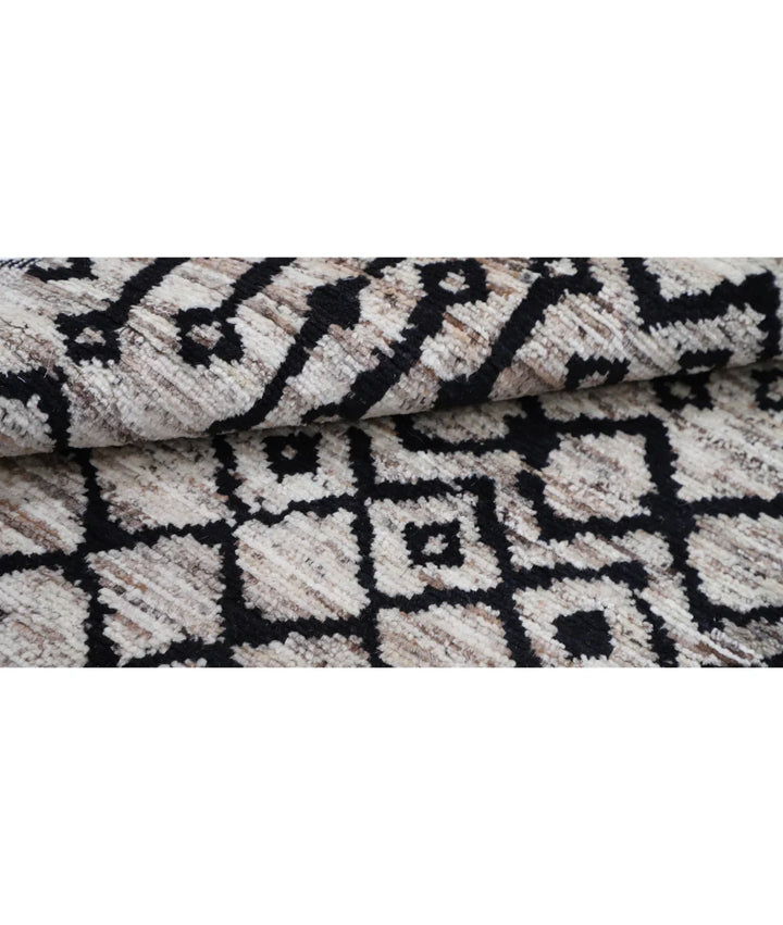Brown Afghan Oriental Rug 3' 8" x 5' 10" Hand-Knotted | No. AT48907