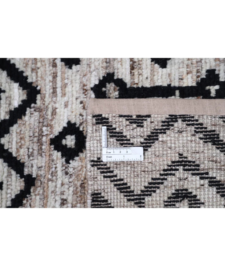 Brown Afghan Oriental Rug 3' 8" x 5' 10" Hand-Knotted | No. AT48907