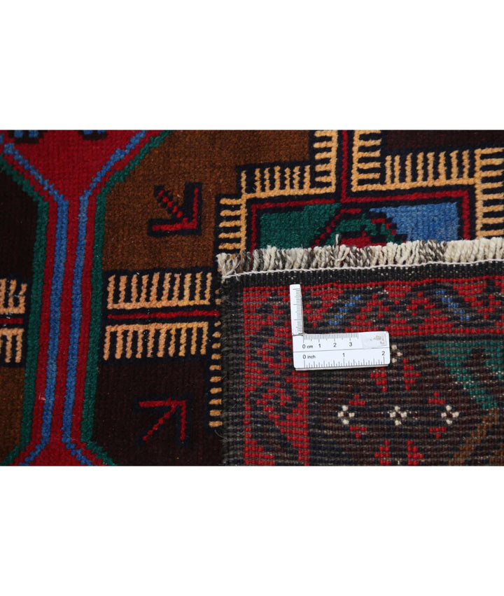 Red Afghan Tribal Rug 2' 10" x 4' 5" Hand-Knotted | No. AT48954