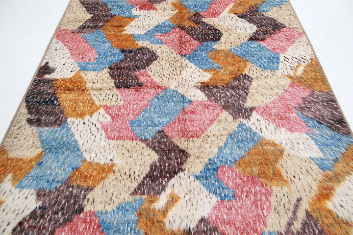 Afghan Tribal Rug 6' 7" x 9' 3" Hand-Knotted | No. AT49021
