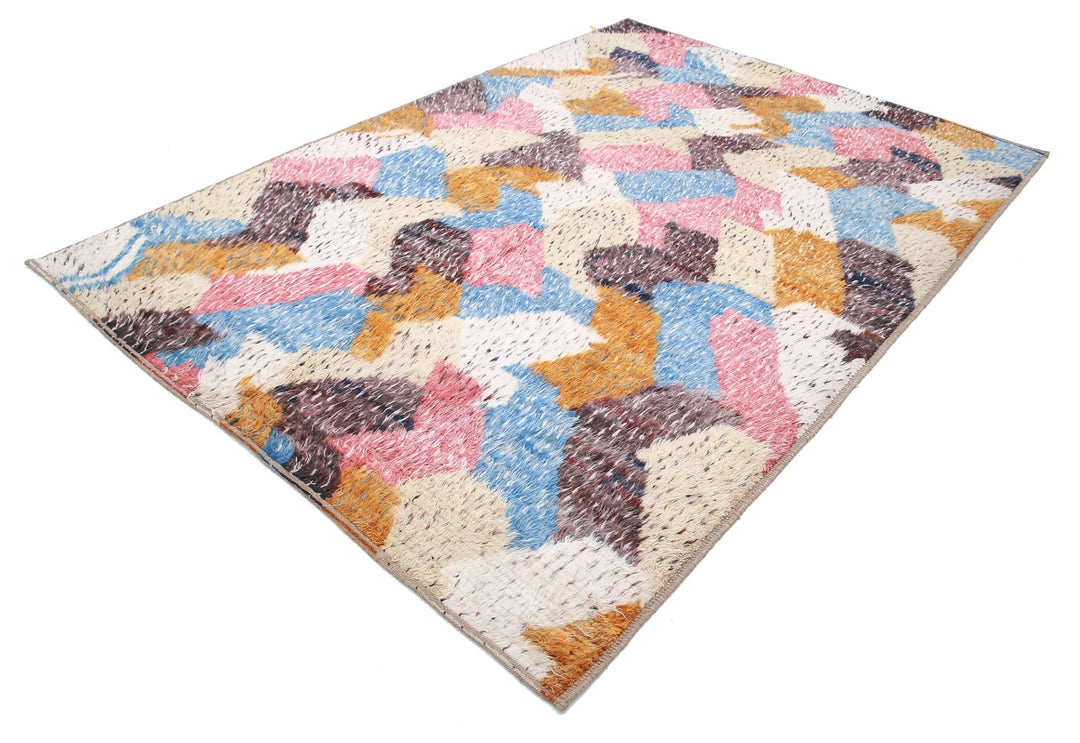 Afghan Tribal Rug 6' 7" x 9' 3" Hand-Knotted | No. AT49021