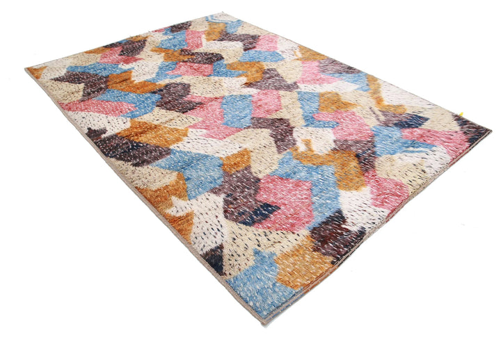 Afghan Tribal Rug 6' 7" x 9' 3" Hand-Knotted | No. AT49021