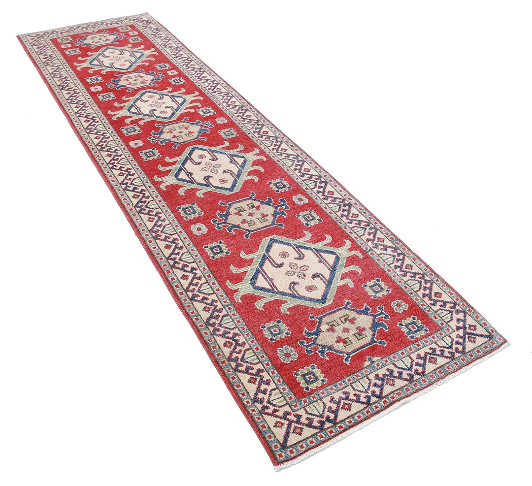 Afghan Tribal Kazak Rug 2' 8" x 9' 8" Hand-Knotted | No. AT49034
