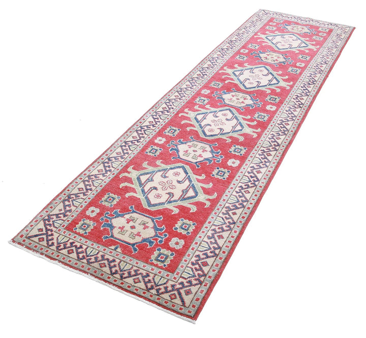Afghan Tribal Kazak Rug 2' 8" x 9' 8" Hand-Knotted | No. AT49034