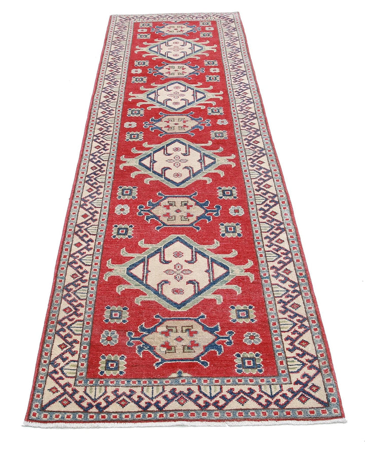 Afghan Tribal Kazak Rug 2' 8" x 9' 8" Hand-Knotted | No. AT49034