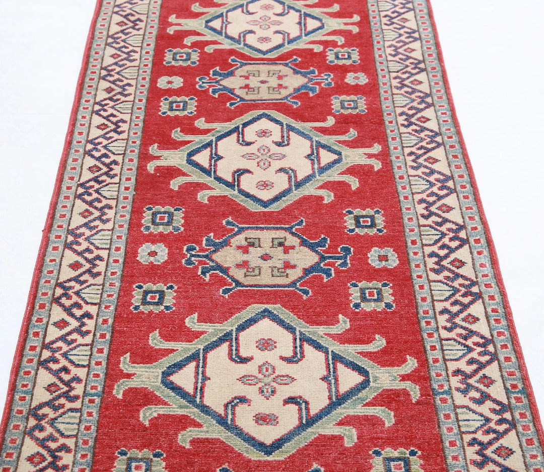 Afghan Tribal Kazak Rug 2' 8" x 9' 8" Hand-Knotted | No. AT49034