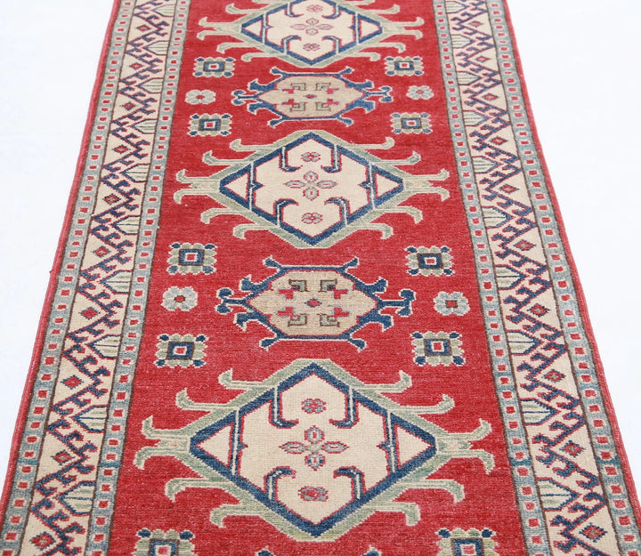 Afghan Tribal Kazak Rug 2' 8" x 9' 8" Hand-Knotted | No. AT49034