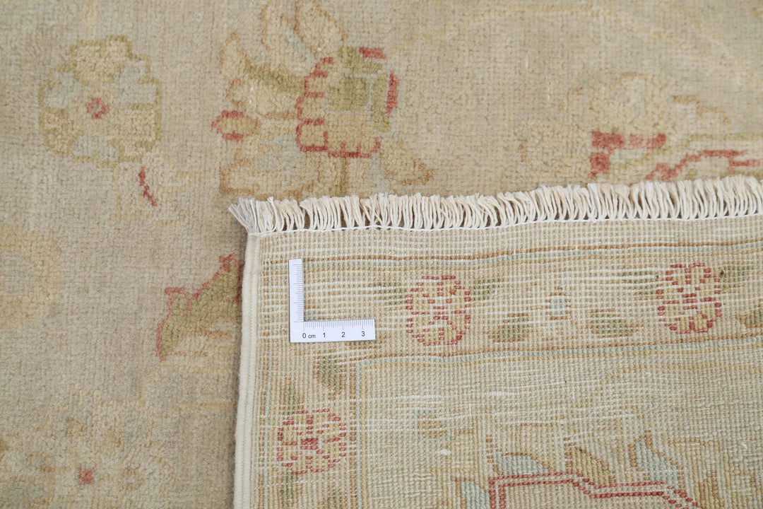 Ivory Blue Indian Ziegler Rug 6' 0" x 8' 6" Hand-Knotted | No. AT49050