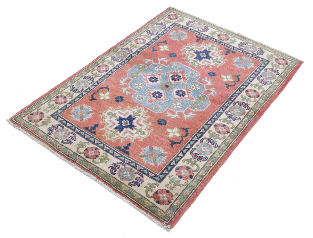 Afghan Kazak Rug 2' 10" x 4' 0" Hand-Knotted | No. AT49074