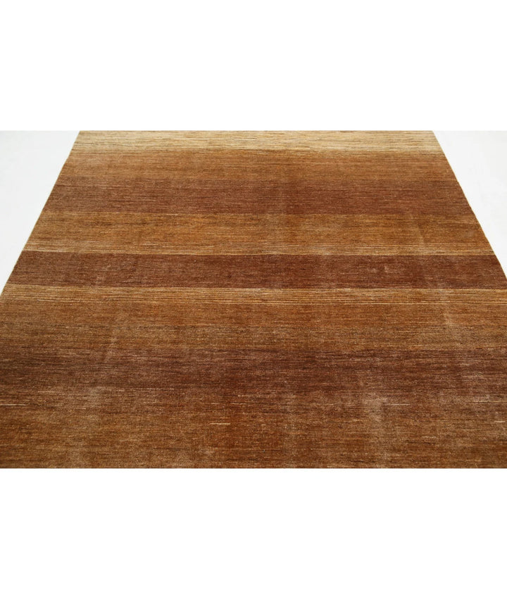 Beige Afghan Oriental Rug 6'6" x 8'9" Hand-Knotted | No. AT49080