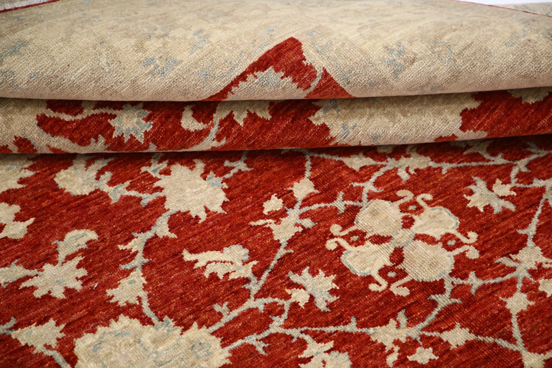 Afghan Ziegler Rug 5' 7" x 7' 9" Hand-Knotted | No. AT49103