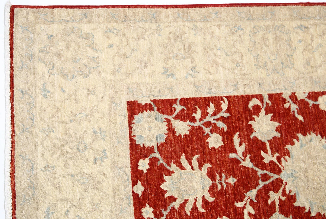 Afghan Ziegler Rug 5' 7" x 7' 9" Hand-Knotted | No. AT49103