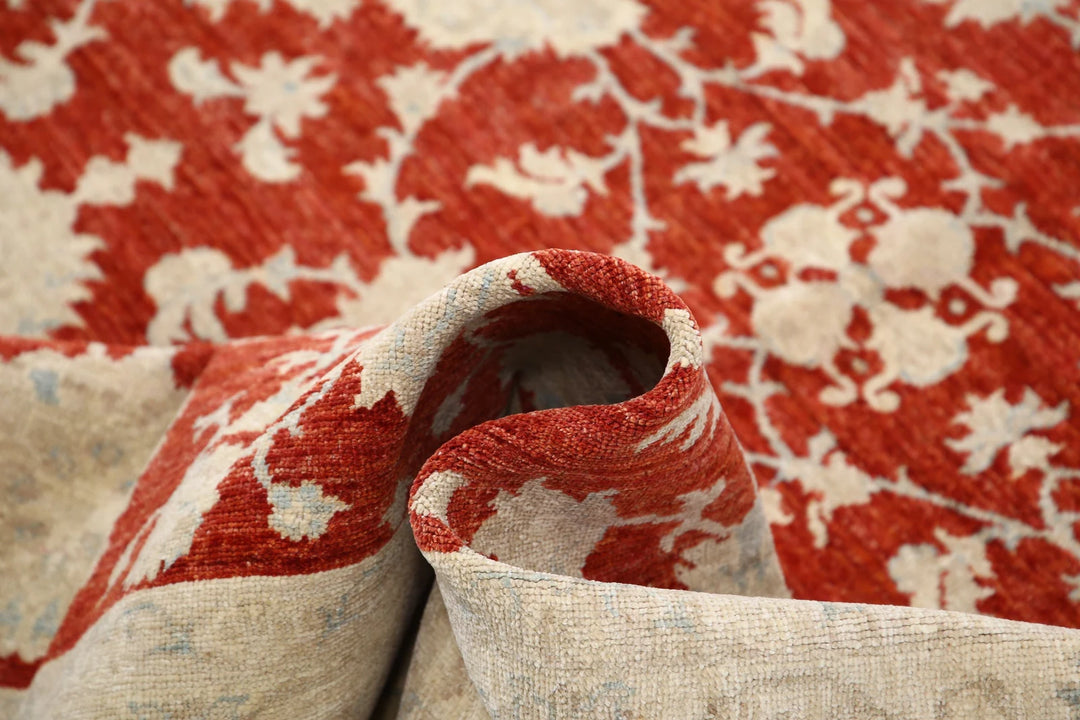 Afghan Ziegler Rug 5' 7" x 7' 9" Hand-Knotted | No. AT49103