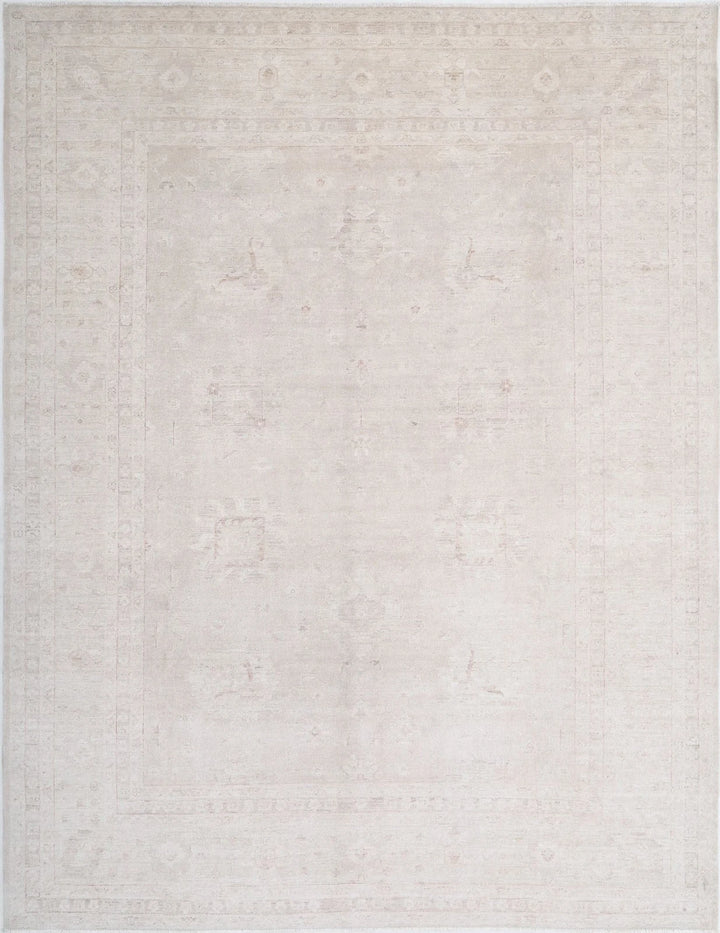 Ivory Afghan Serenity Rug 9' 1" x 11' 7" Hand-Knotted | No. AT49296