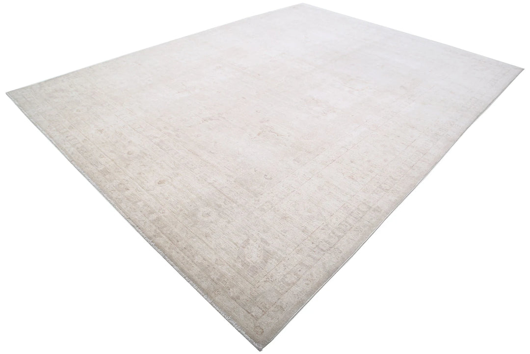 Ivory Afghan Serenity Rug 9' 1" x 11' 7" Hand-Knotted | No. AT49296