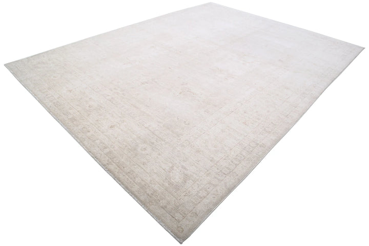 Ivory Afghan Serenity Rug 9' 1" x 11' 7" Hand-Knotted | No. AT49296
