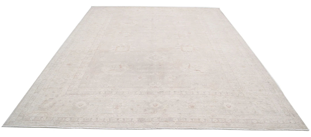 Ivory Afghan Serenity Rug 9' 1" x 11' 7" Hand-Knotted | No. AT49296