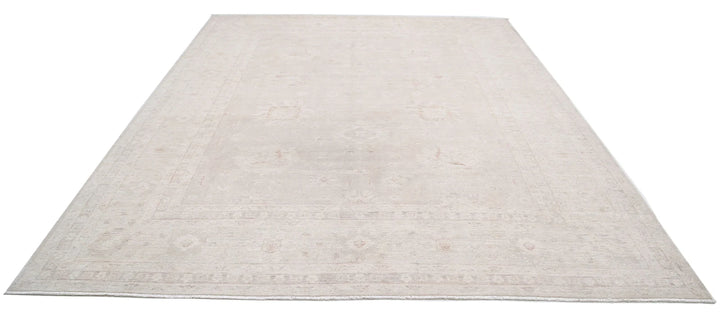 Ivory Afghan Serenity Rug 9' 1" x 11' 7" Hand-Knotted | No. AT49296