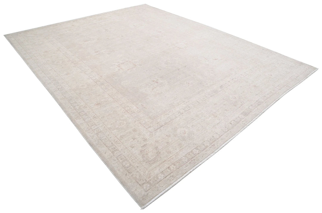 Ivory Afghan Serenity Rug 9' 1" x 11' 7" Hand-Knotted | No. AT49296
