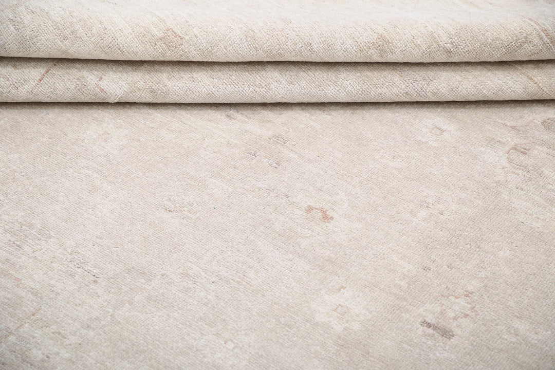 Ivory Afghan Serenity Rug 9' 1" x 11' 7" Hand-Knotted | No. AT49296