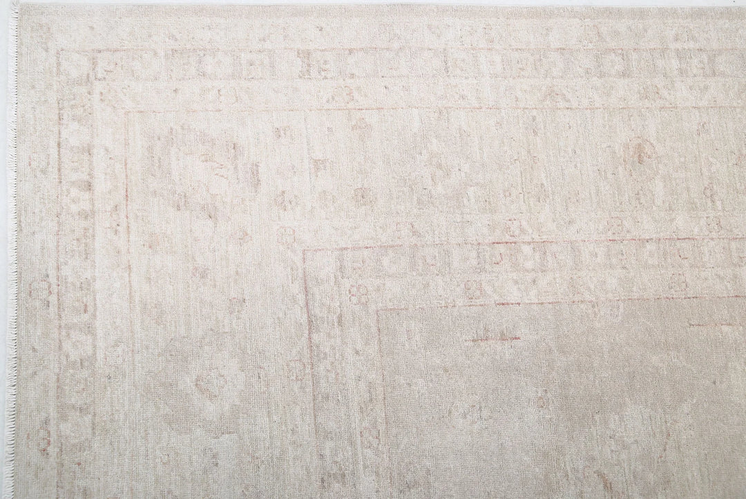 Ivory Afghan Serenity Rug 9' 1" x 11' 7" Hand-Knotted | No. AT49296