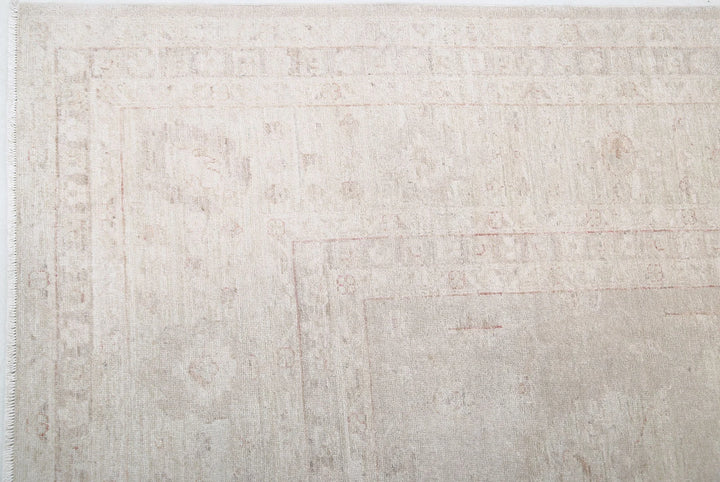 Ivory Afghan Serenity Rug 9' 1" x 11' 7" Hand-Knotted | No. AT49296