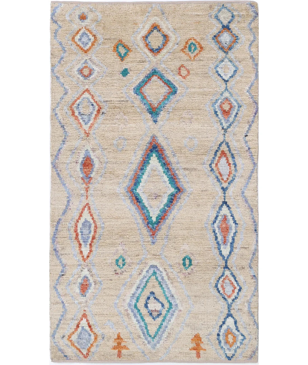 Afghan Oriental Rug 2' 8" x 4' 11" Hand-Knotted | No. AT49443