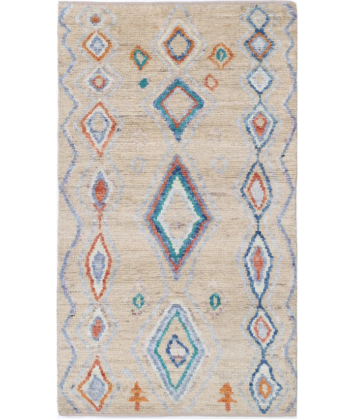 Afghan Oriental Rug 2' 8" x 4' 11" Hand-Knotted | No. AT49443