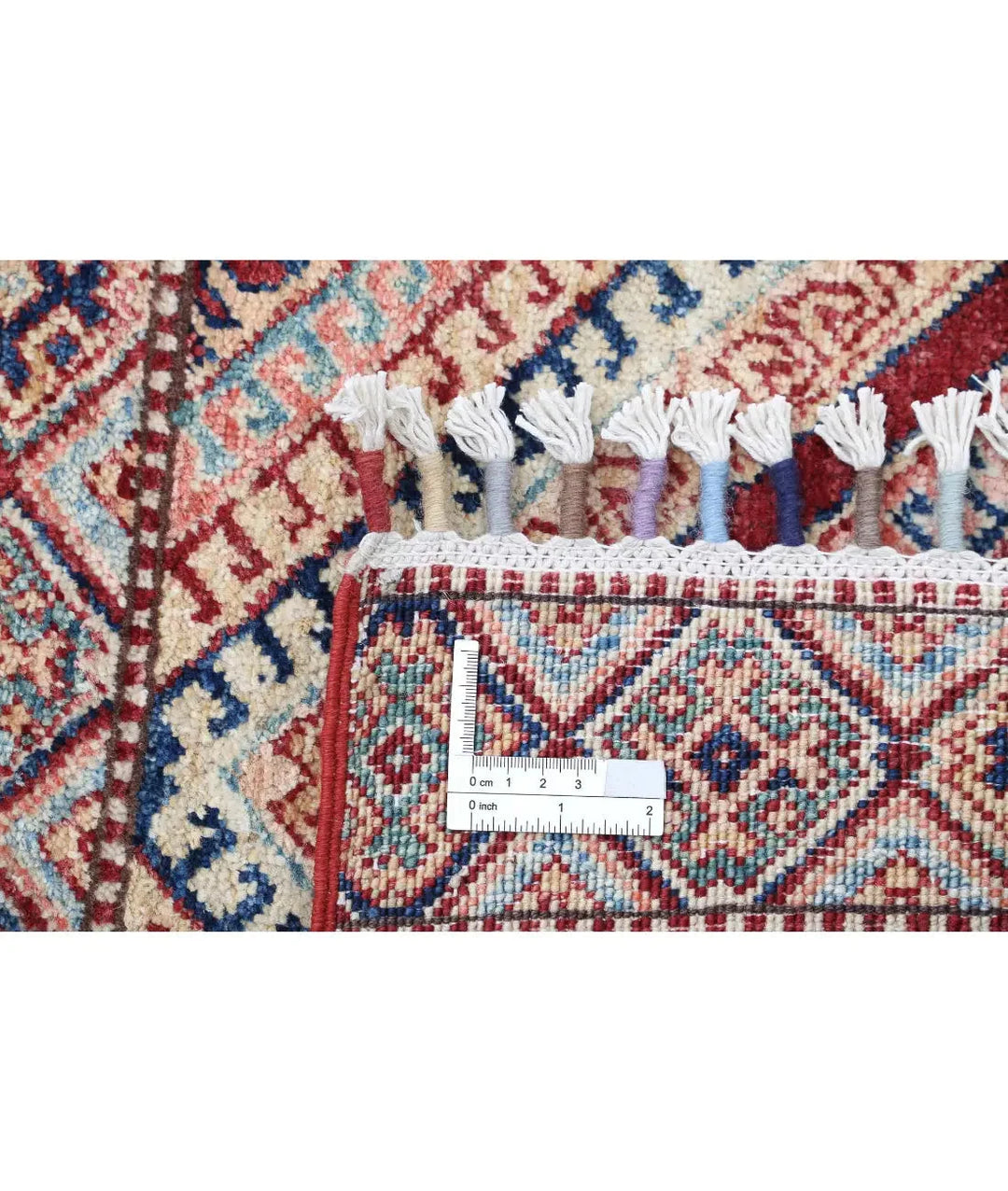 Red Afghan Khurjeen Rug 5' 6" x 7' 6" Hand-Knotted | No. AT49568