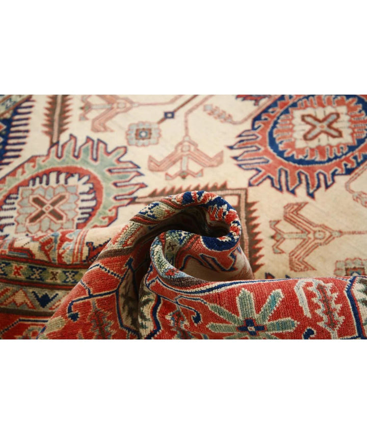 Afghan Kazak Rug 6' 5" x 9' 8" Hand-Knotted | No. AT49638