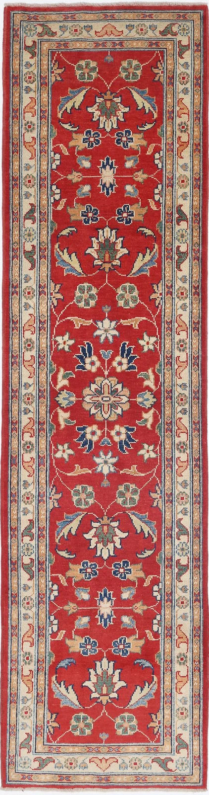 Red Afghan Ziegler Rug 2' 5" x 9' 9" Hand-Knotted | No. AT49692