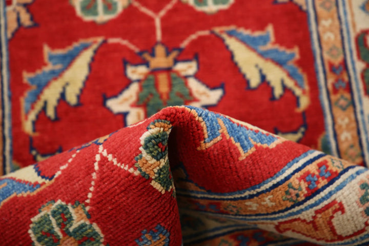 Red Afghan Ziegler Rug 2' 5" x 9' 9" Hand-Knotted | No. AT49692