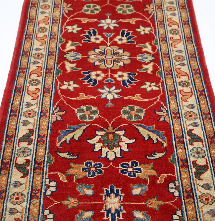 Red Afghan Ziegler Rug 2' 5" x 9' 9" Hand-Knotted | No. AT49692