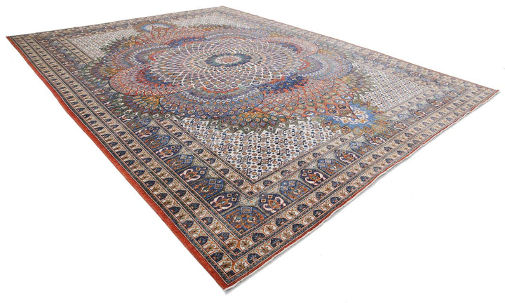 Afghan Nomadic Caucasian Humna Rug 12' 6" x 16' 4" Hand-Knotted | No. AT49816