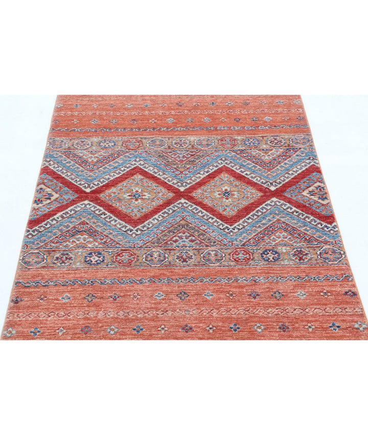 Afghan Khurjeen Rug 3' 3" x 4' 9" Hand-Knotted | No. AT50115