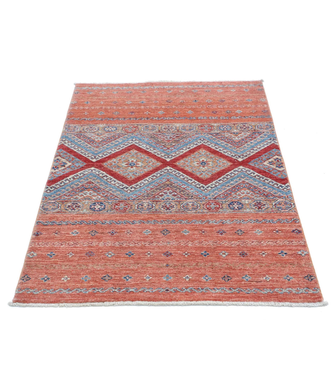 Afghan Khurjeen Rug 3' 3" x 4' 9" Hand-Knotted | No. AT50115