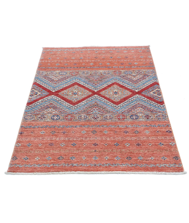 Afghan Khurjeen Rug 3' 3" x 4' 9" Hand-Knotted | No. AT50115