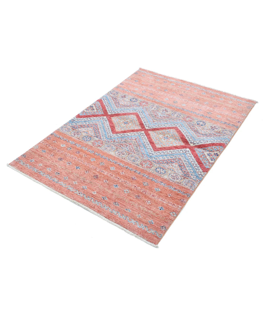 Afghan Khurjeen Rug 3' 3" x 4' 9" Hand-Knotted | No. AT50115