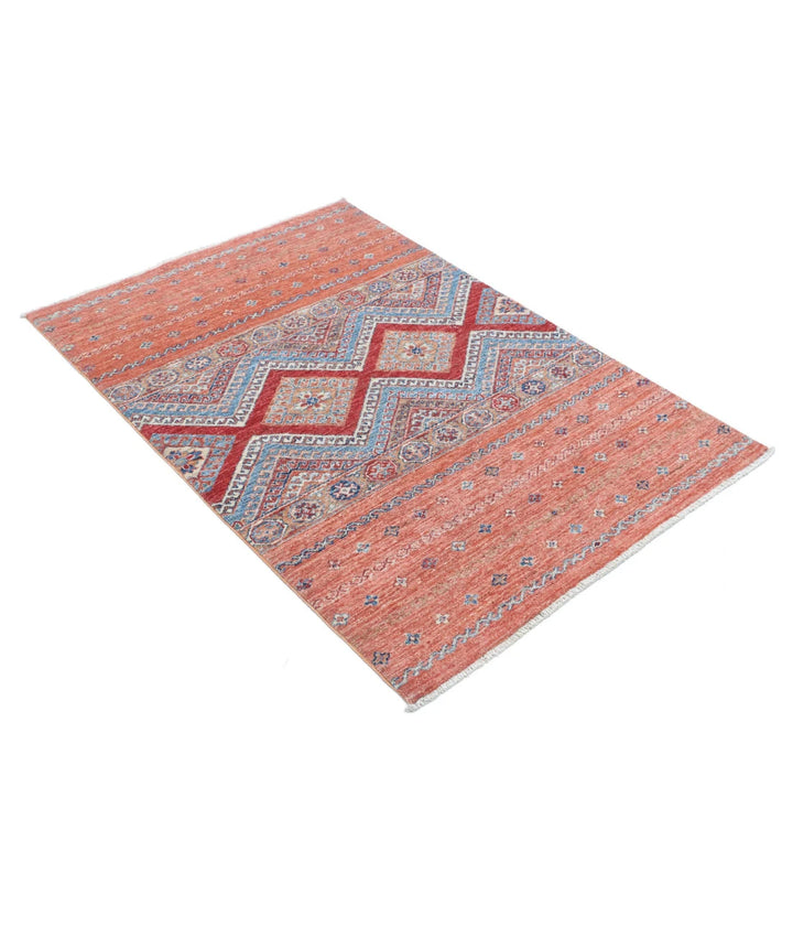 Afghan Khurjeen Rug 3' 3" x 4' 9" Hand-Knotted | No. AT50115