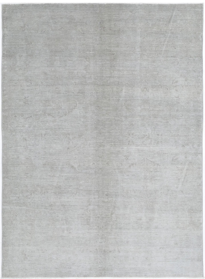 Grey Afghan Overdye Rug 5' 10" x 8' 3" Hand-Knotted | No. AT50136