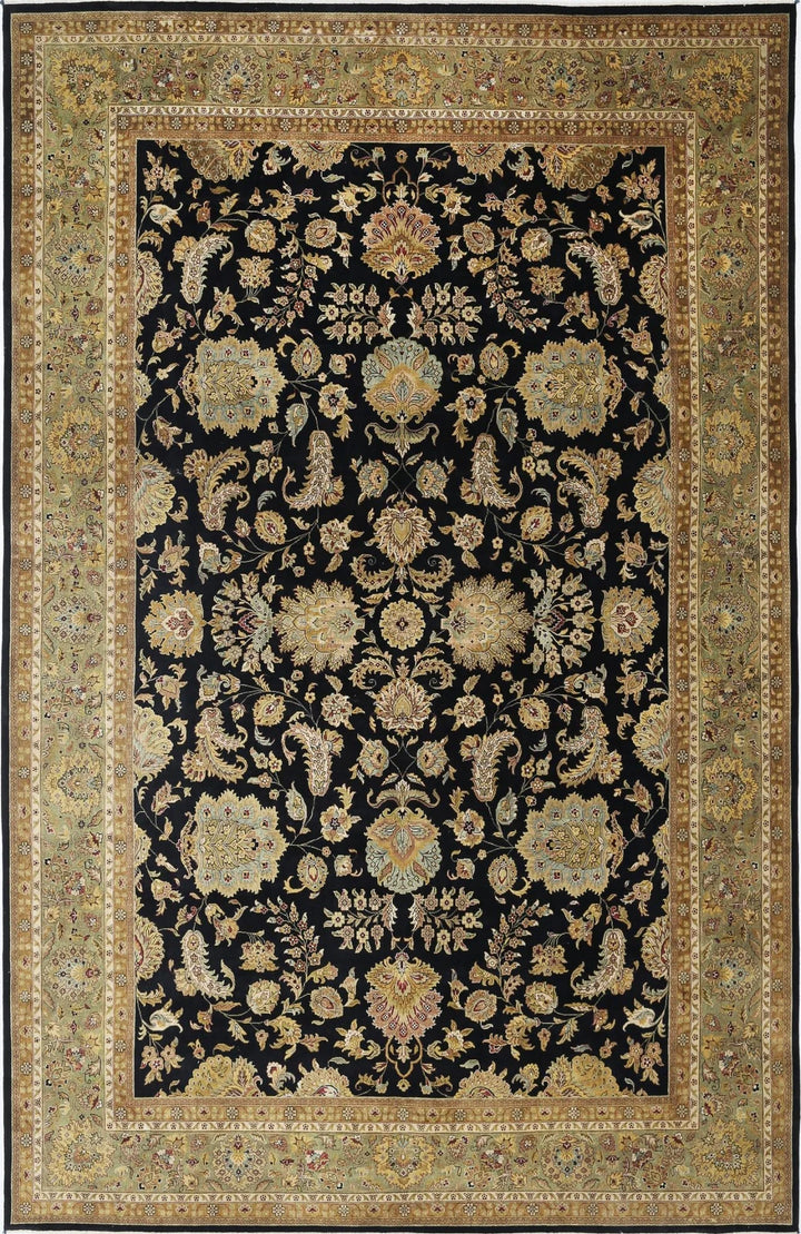 Black Indian Ziegler Rug 11' 10" x 18' 3" Hand-Knotted | No. AT501408