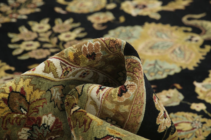 Black Indian Ziegler Rug 11' 10" x 18' 3" Hand-Knotted | No. AT501408