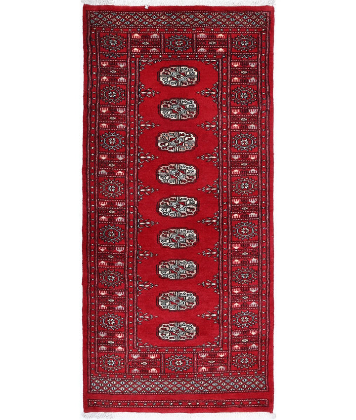 Red Pakistani Bokhara Rug 2' 6" x 5' 6" Hand-Knotted | No. AT50155