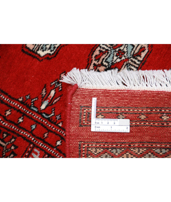 Red Pakistani Bokhara Rug 2' 6" x 5' 6" Hand-Knotted | No. AT50155