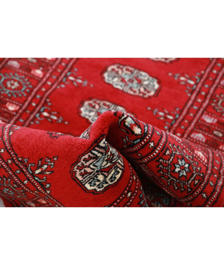 Red Pakistani Bokhara Rug 2' 6" x 5' 6" Hand-Knotted | No. AT50155