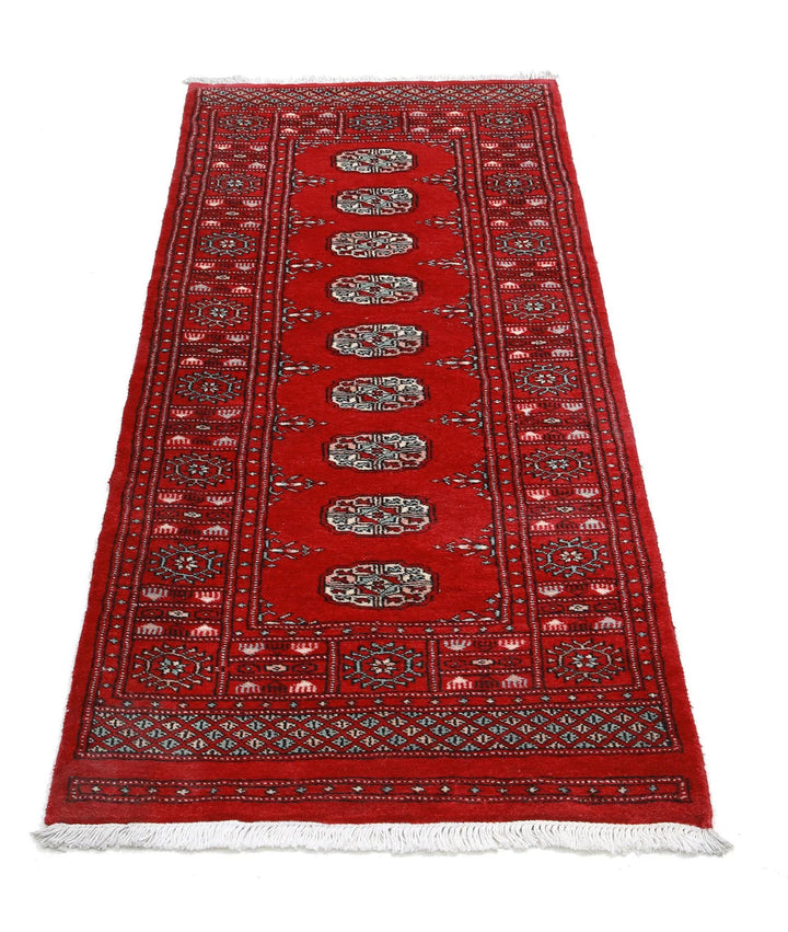 Red Pakistani Bokhara Rug 2' 6" x 5' 6" Hand-Knotted | No. AT50155