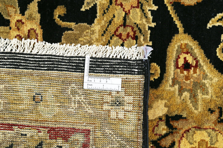 Black Indian Oriental Rug 9' 0" x 12' 0" Hand-Knotted pattern